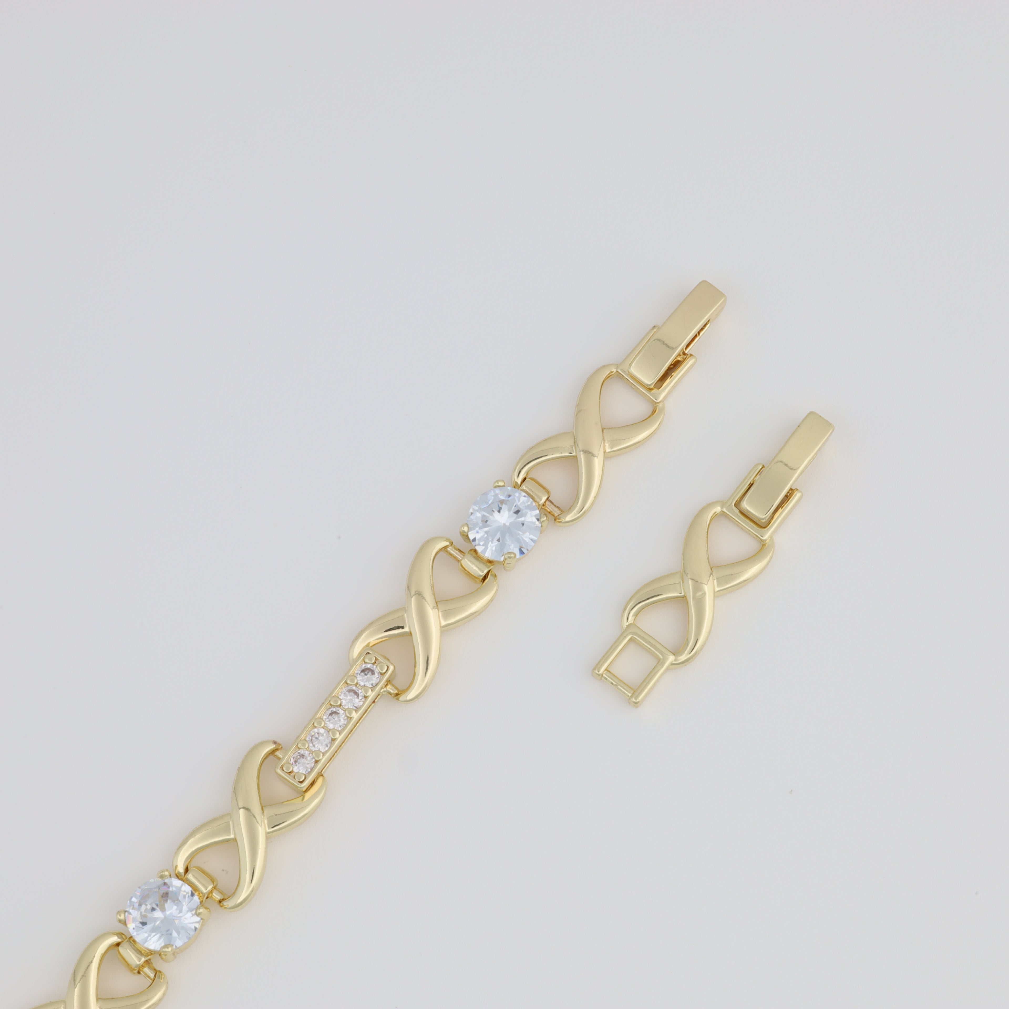 White Bracelet With Infinity Pendant
