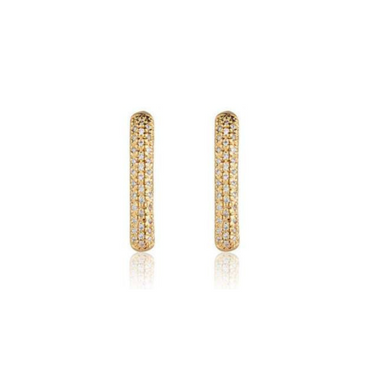 Modern earring with micro pave