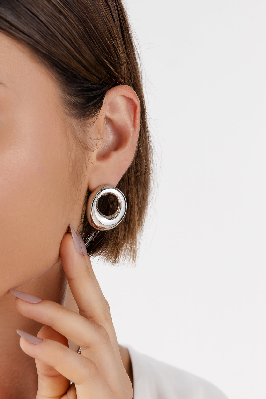 Open round earring