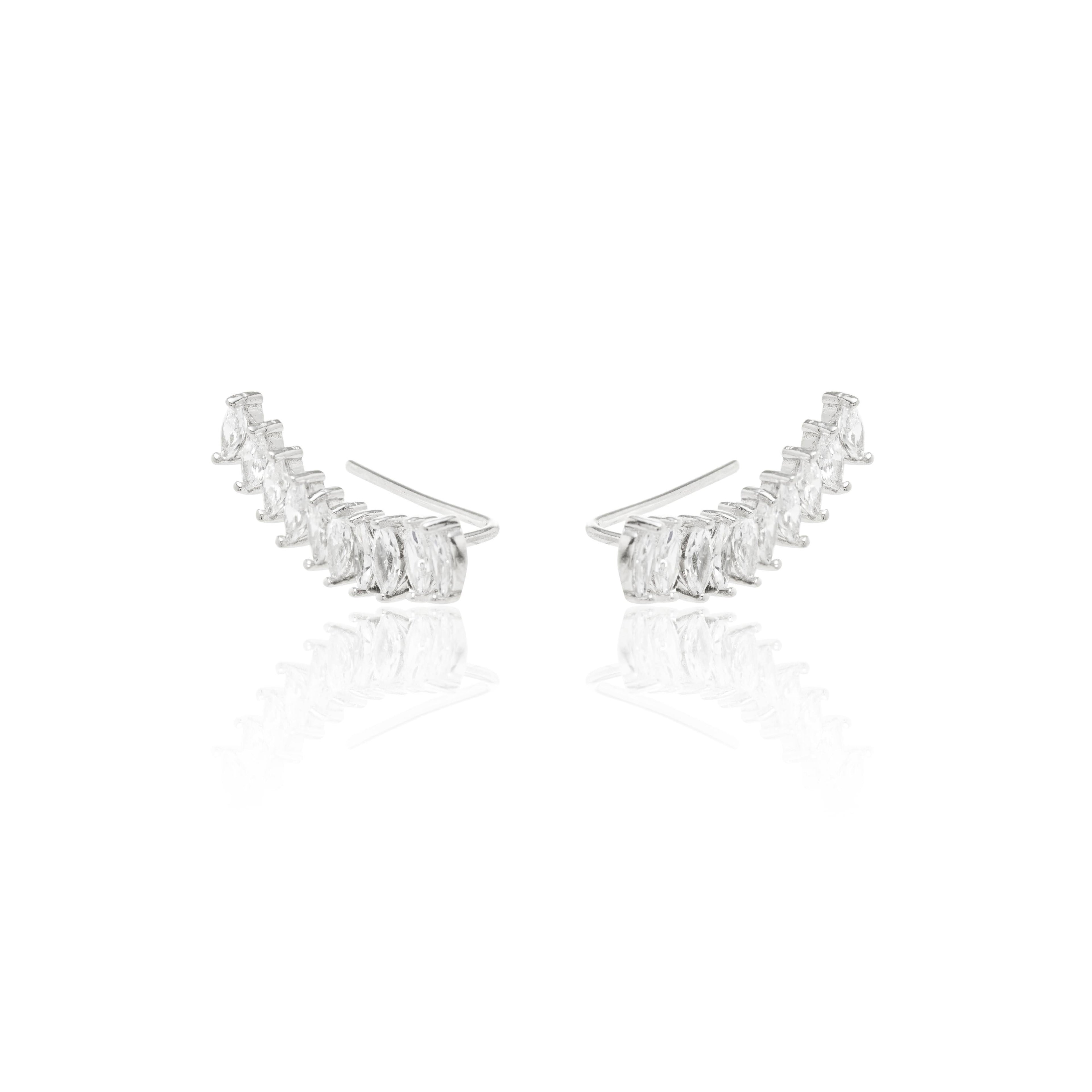 925 Sterling Silver Marquise Ear Cuf