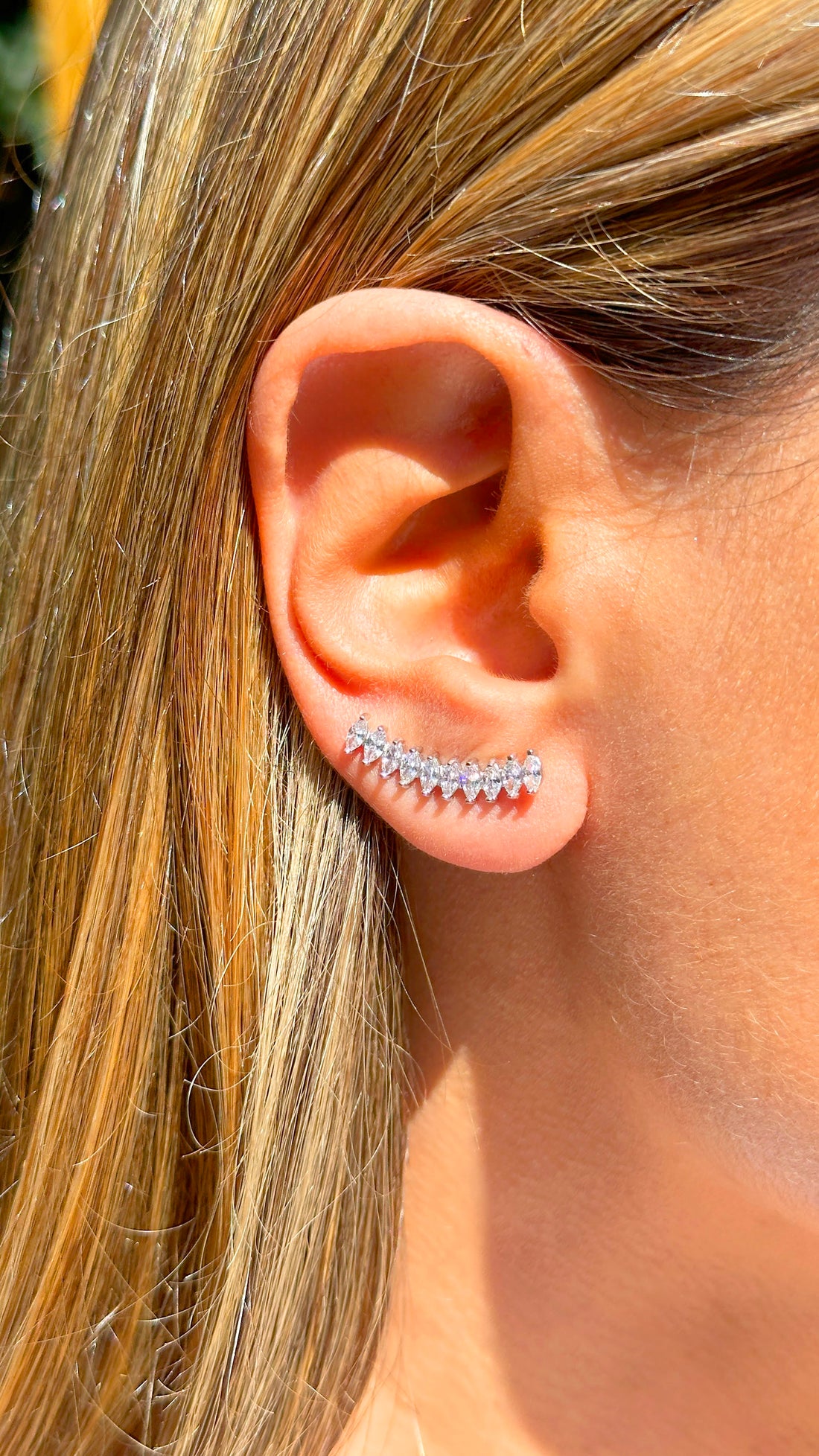 925 Sterling Silver Marquise Ear Cuf