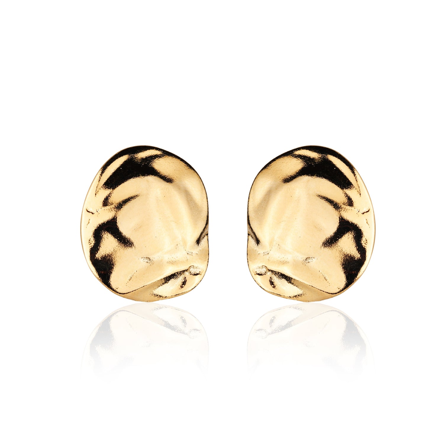 Round earring with relief