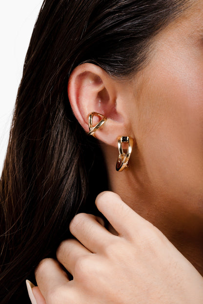 Modern X-shaped ear cuff