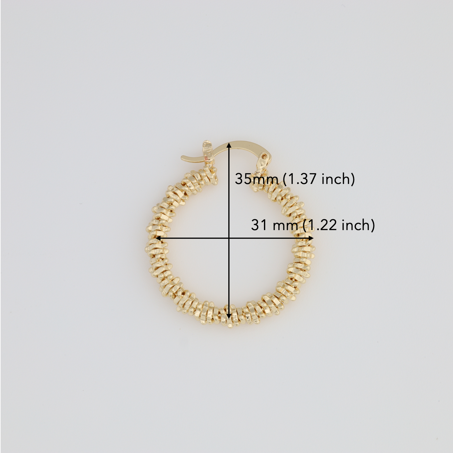Textured And Square Hoop Earring