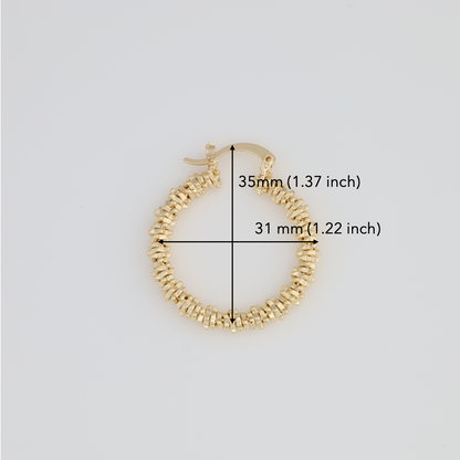 Textured And Square Hoop Earring