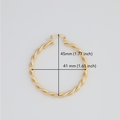 Delicately Woven Textured Hoop Earring