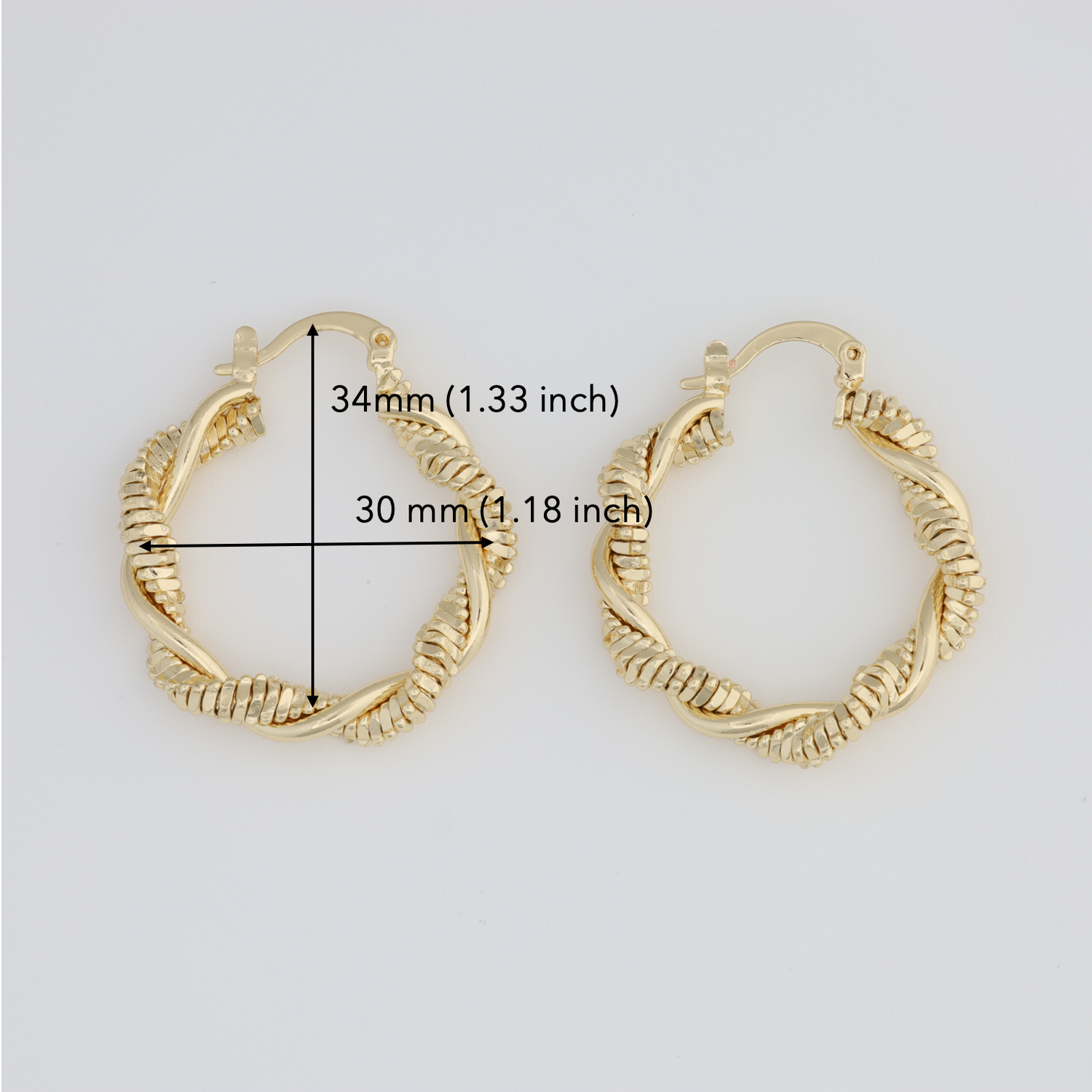Textured Twisted And Intertwined Hoop Earring