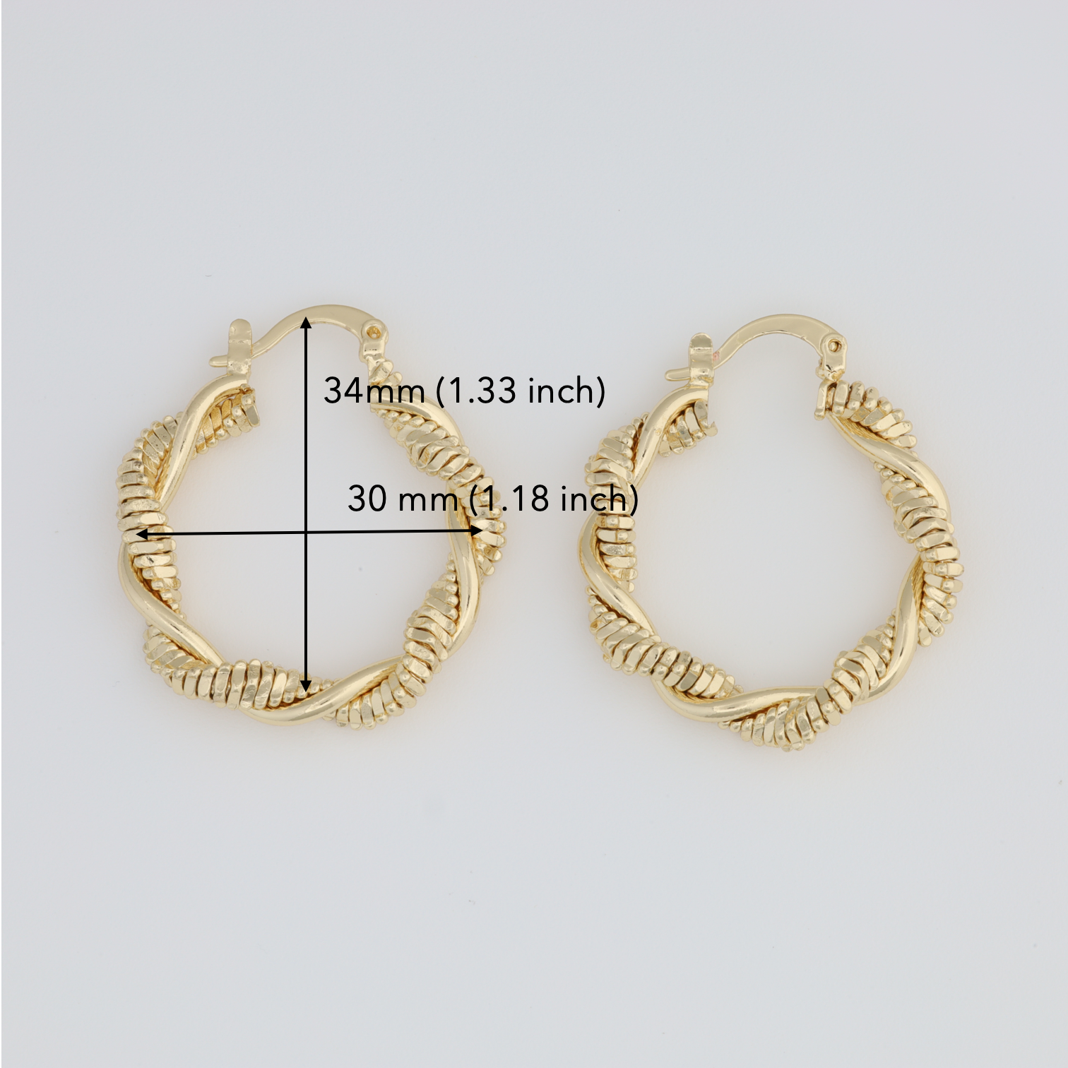 Textured Twisted And Intertwined Hoop Earring