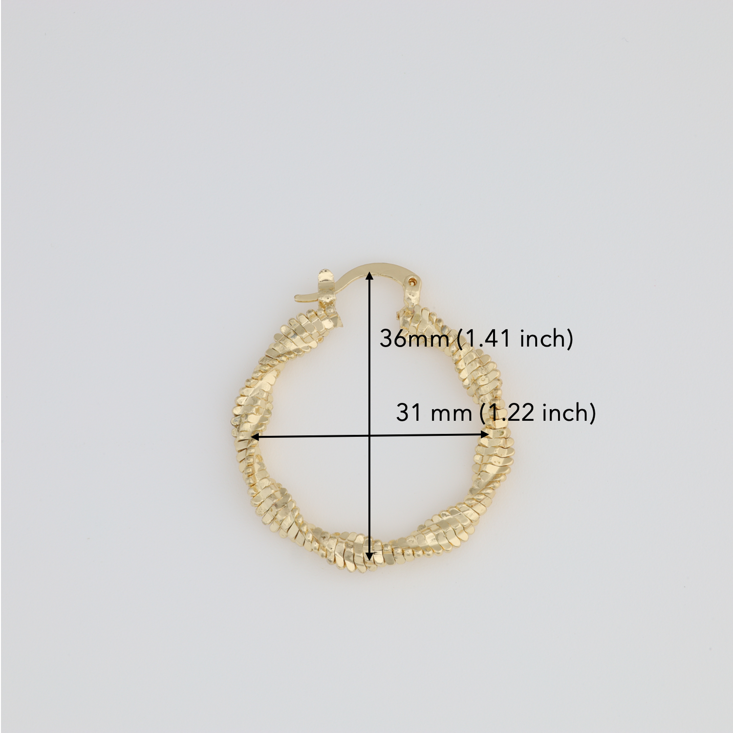 Textured Twisted And Intertwined Hoop Earring