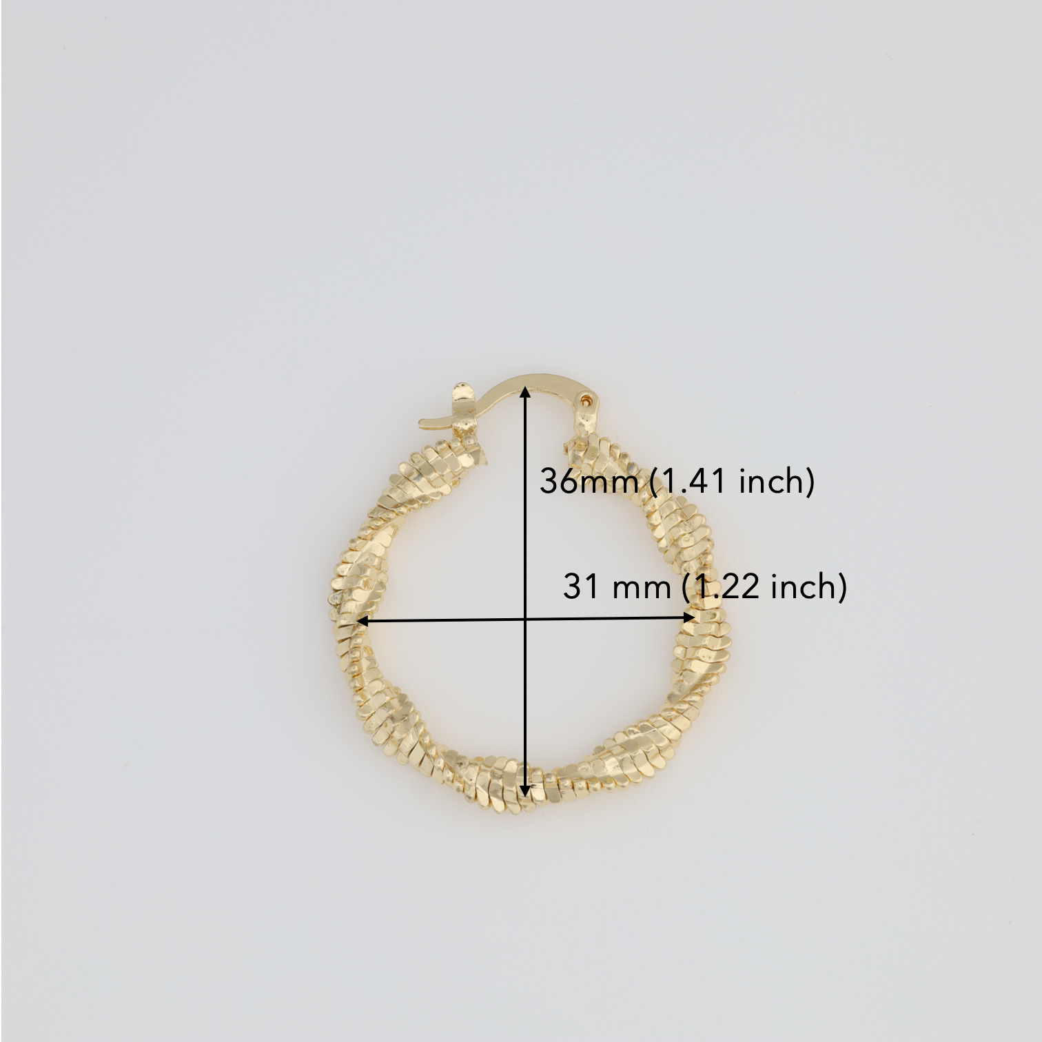 Textured Twisted And Intertwined Hoop Earring