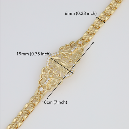 Saint Guadalupe Bracelet with flower link