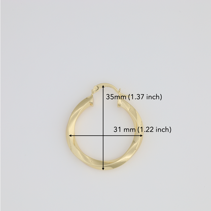 Classic Hoop Earrings With Straight Twists