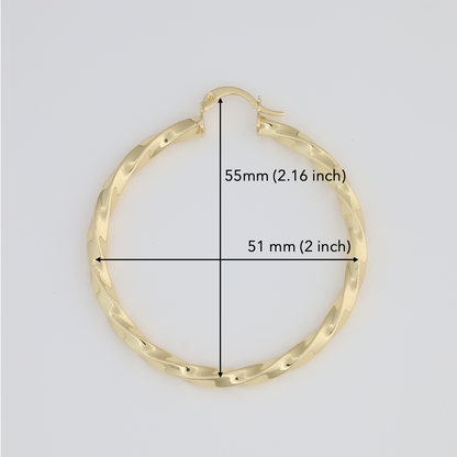 Classic Hoop Earrings With Straight Twists