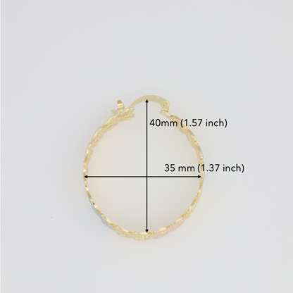 Tricolor Hoop With Double Leaf Design