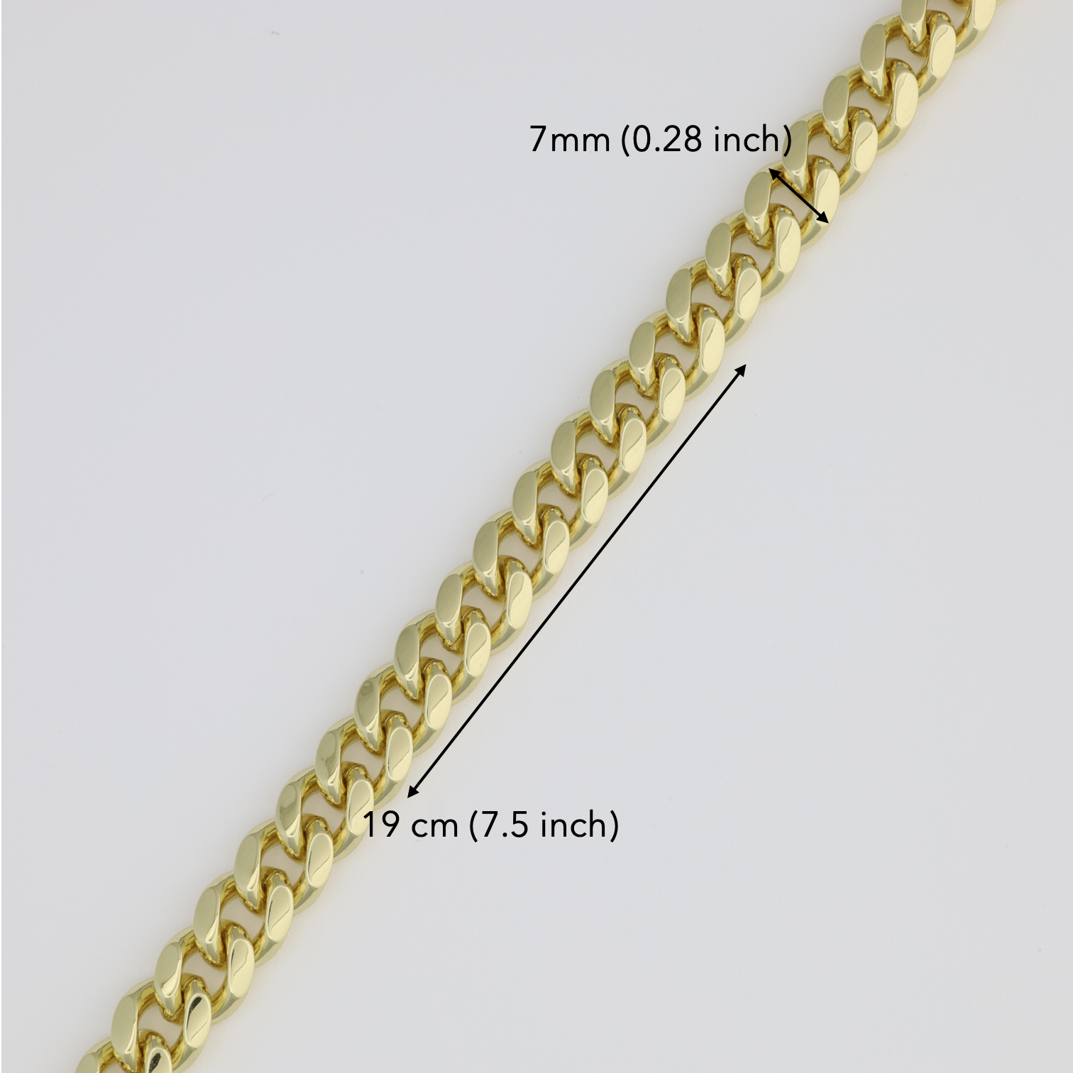 Plain Chain Bracelet With Cuban Link