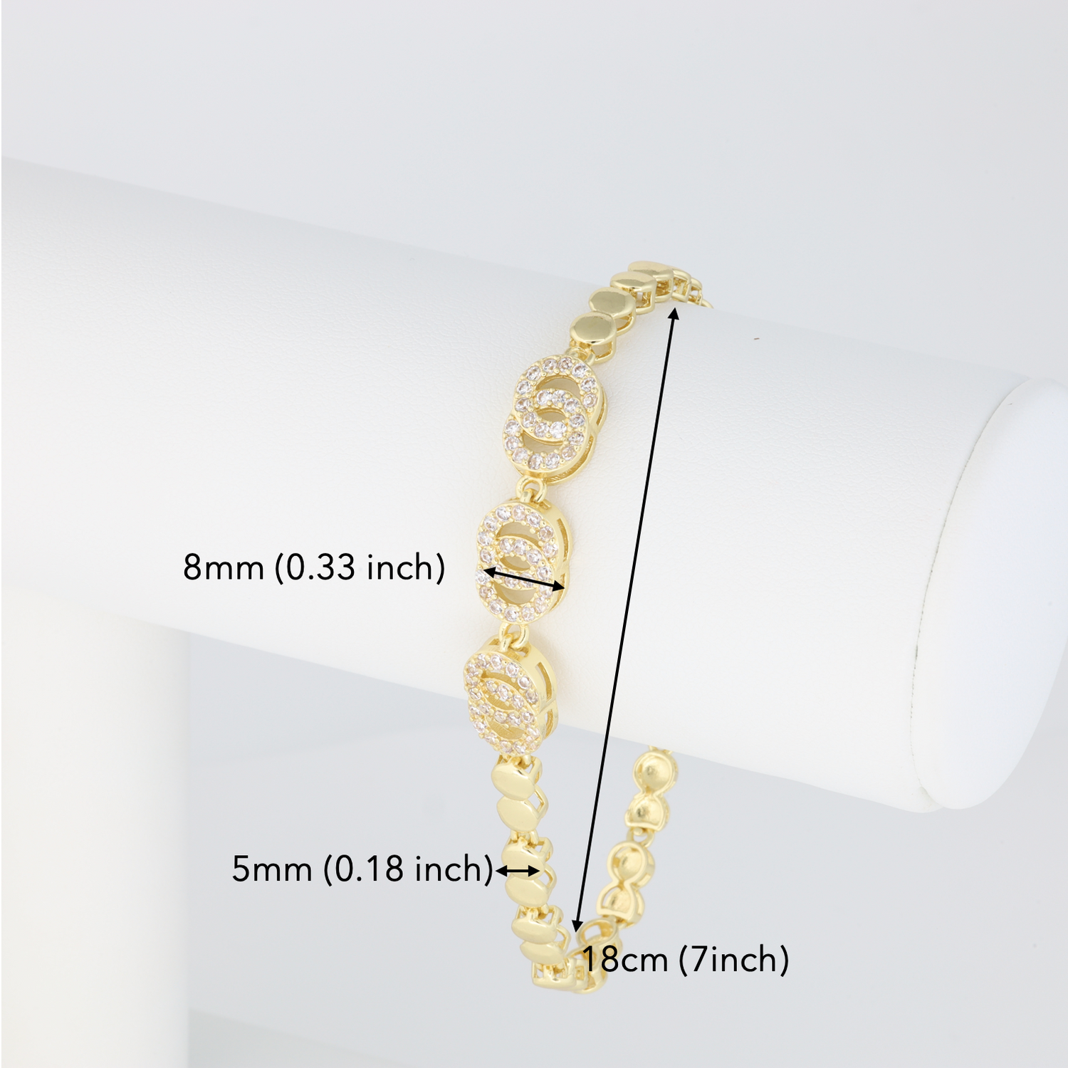 Interlaced Circles Bracelet With Round Link