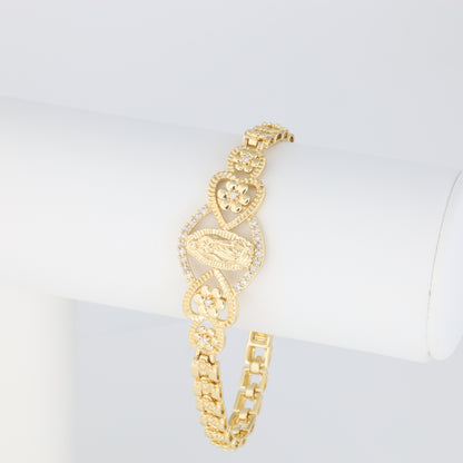 Saint Guadalupe Bracelet With Flower Link
