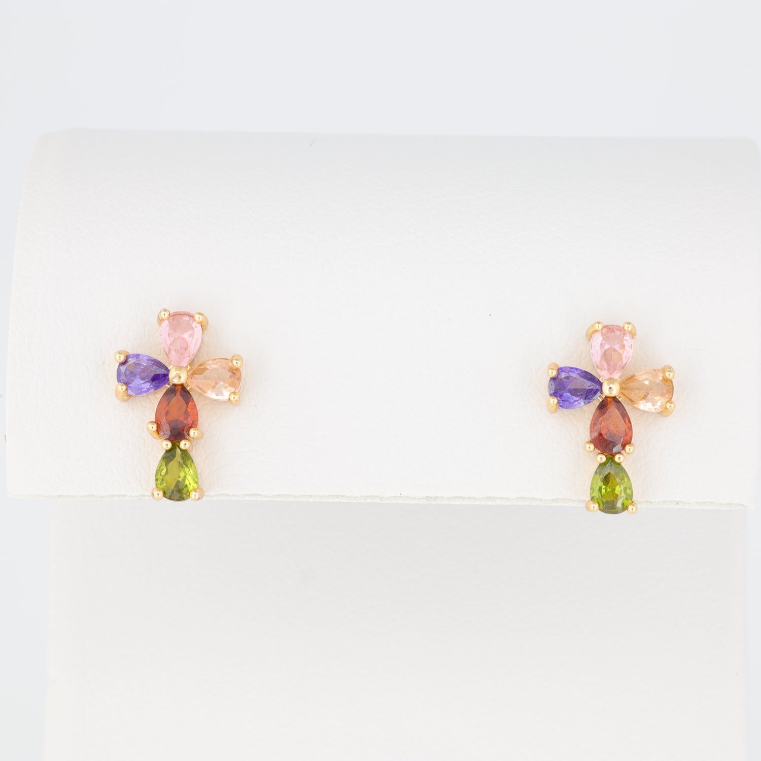Colored Cross Earring