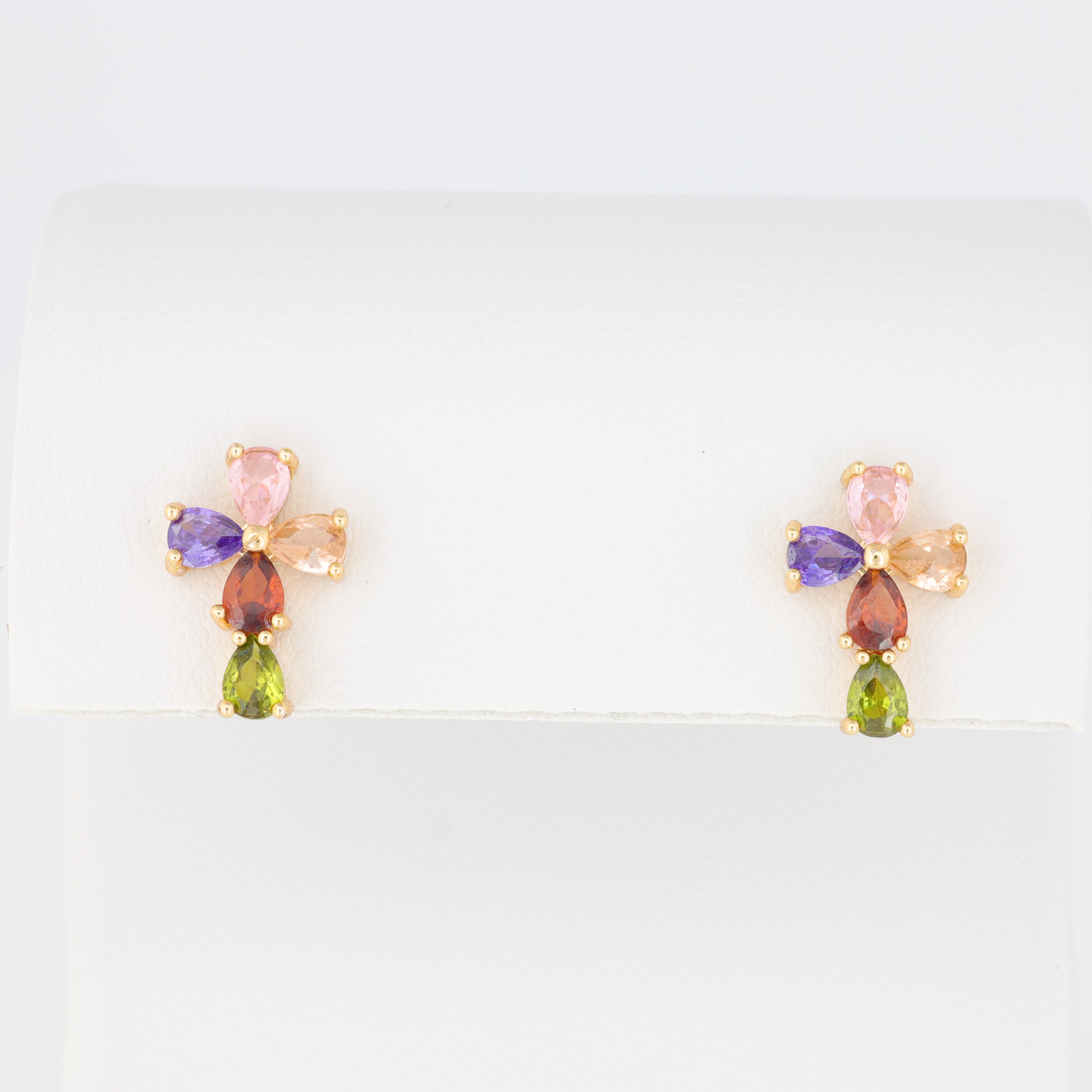 Colored Cross Earring