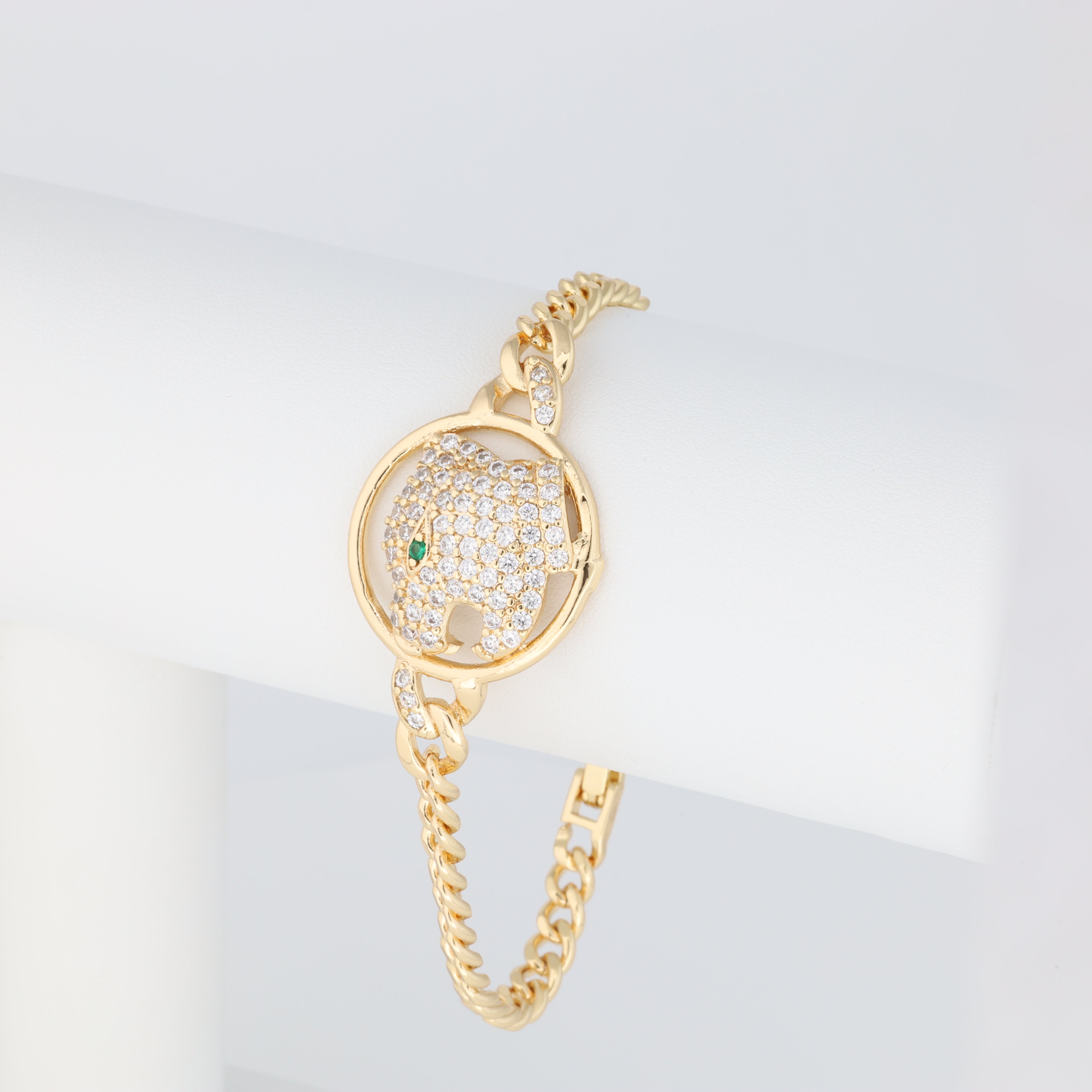 Leopard Bracelet with Cuban link