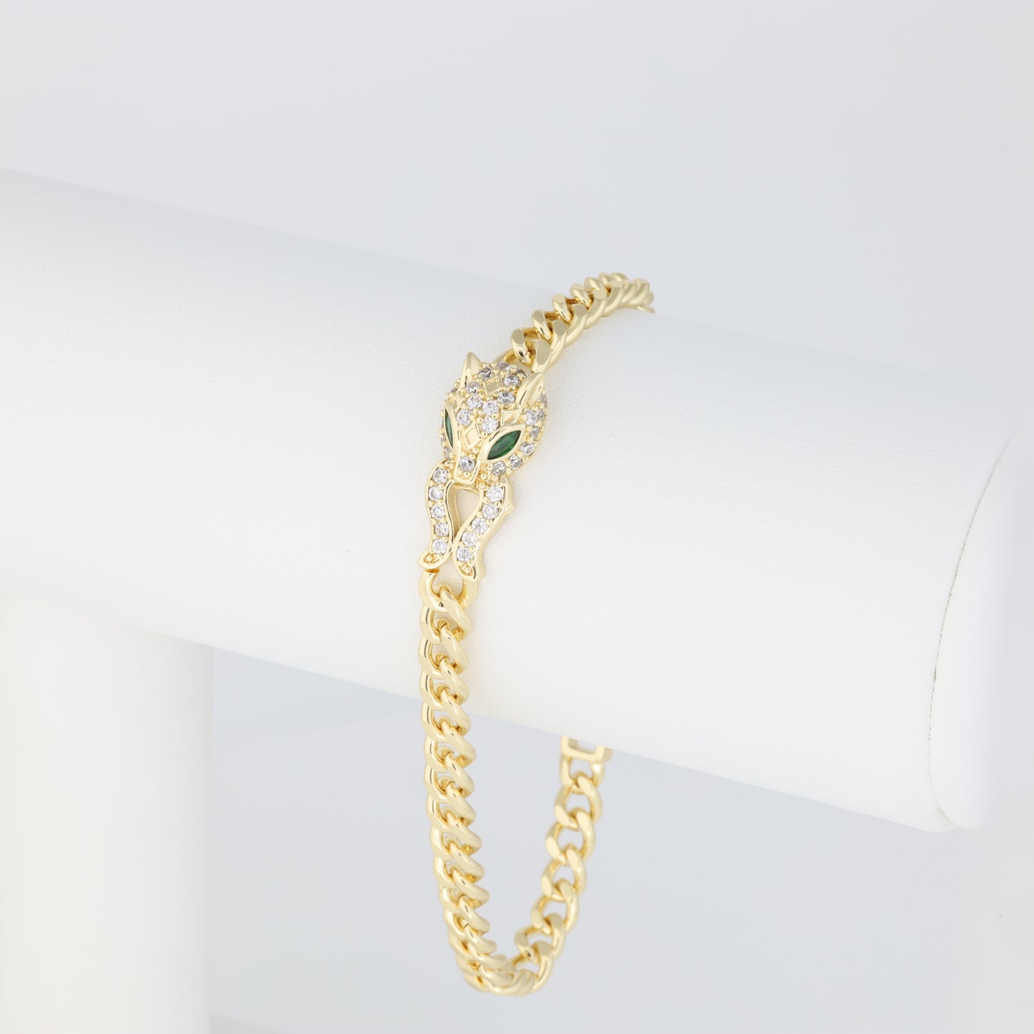 Cat Bracelet whit Cuban Link and Tennis clasp