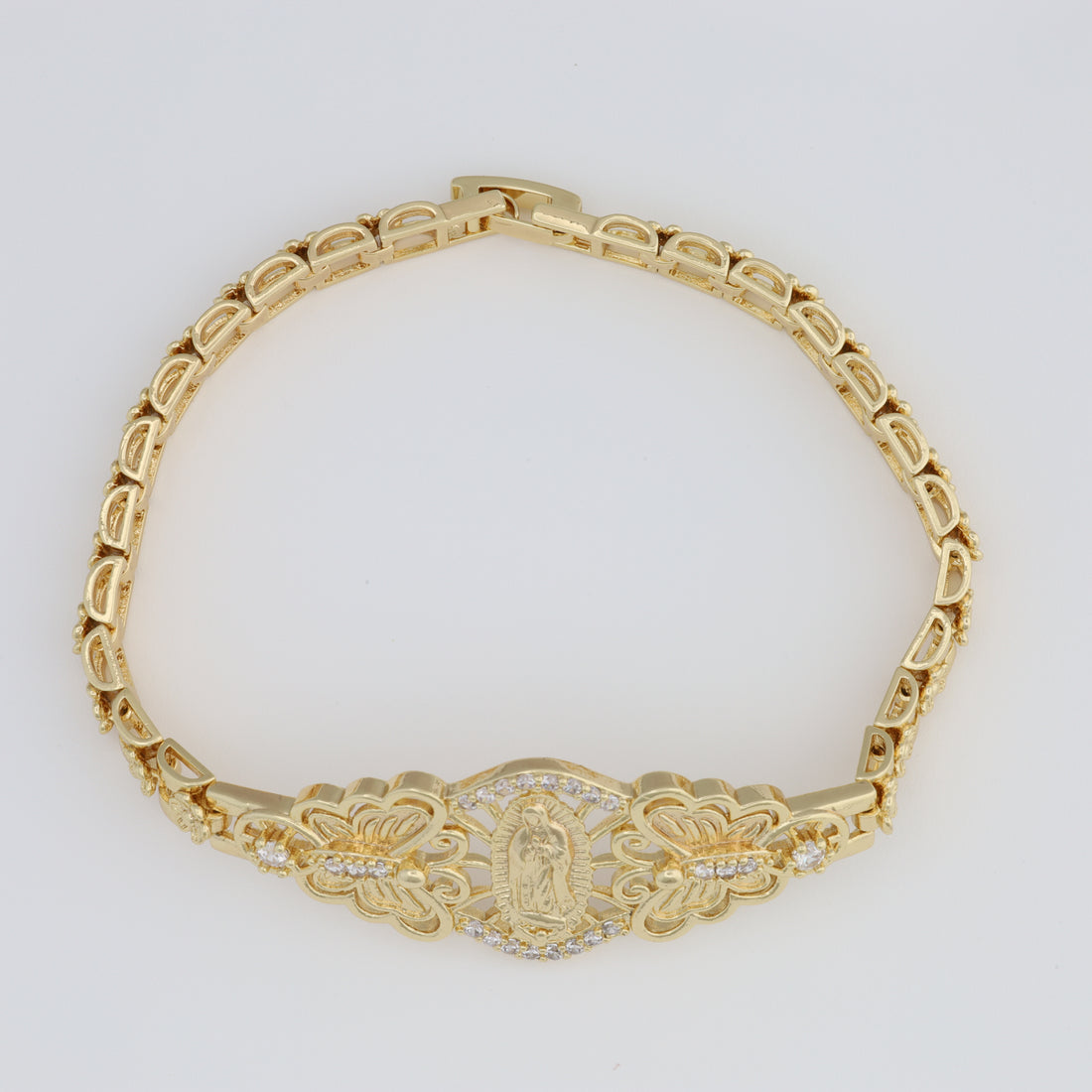 Saint Guadalupe Bracelet with flower link