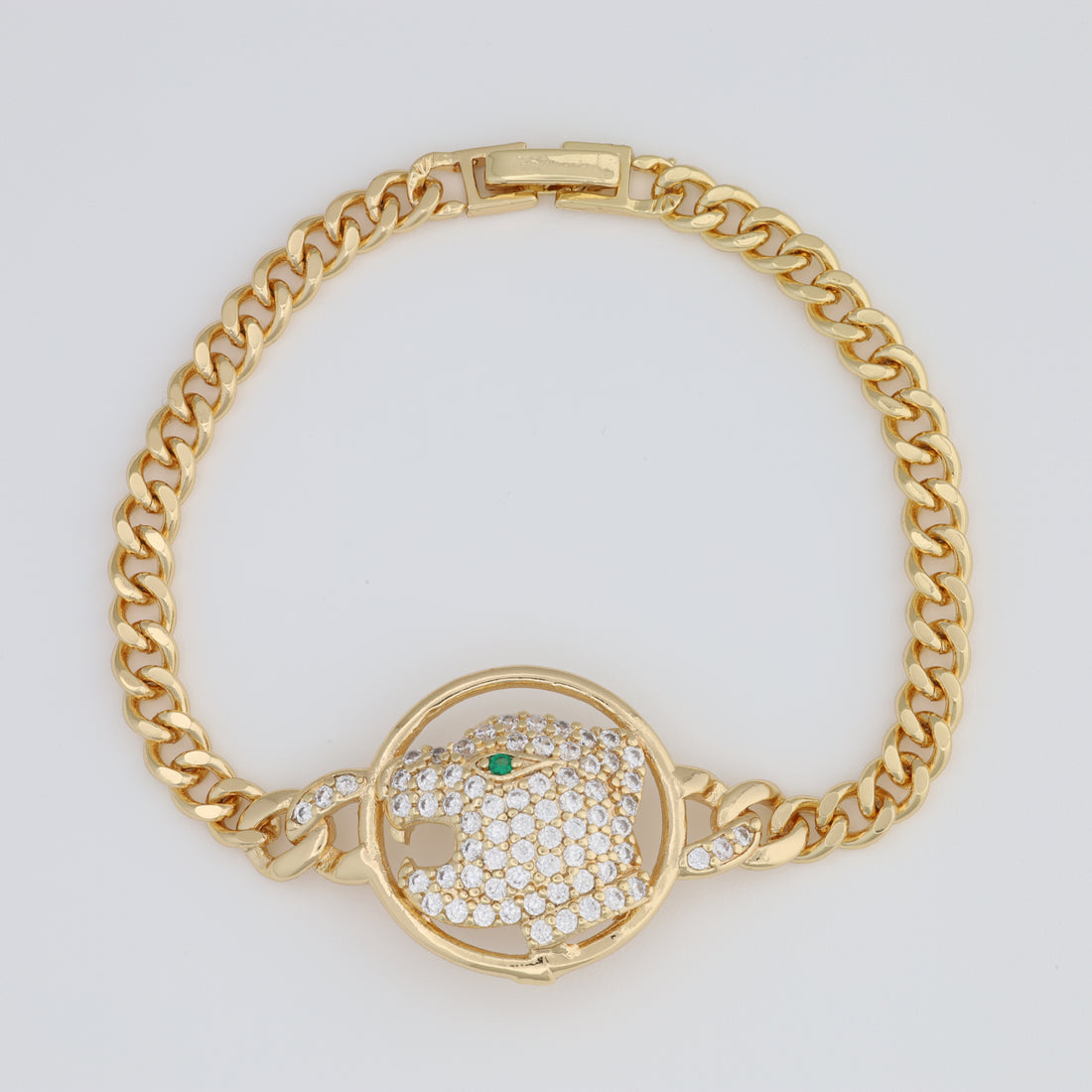Leopard Bracelet with Cuban link