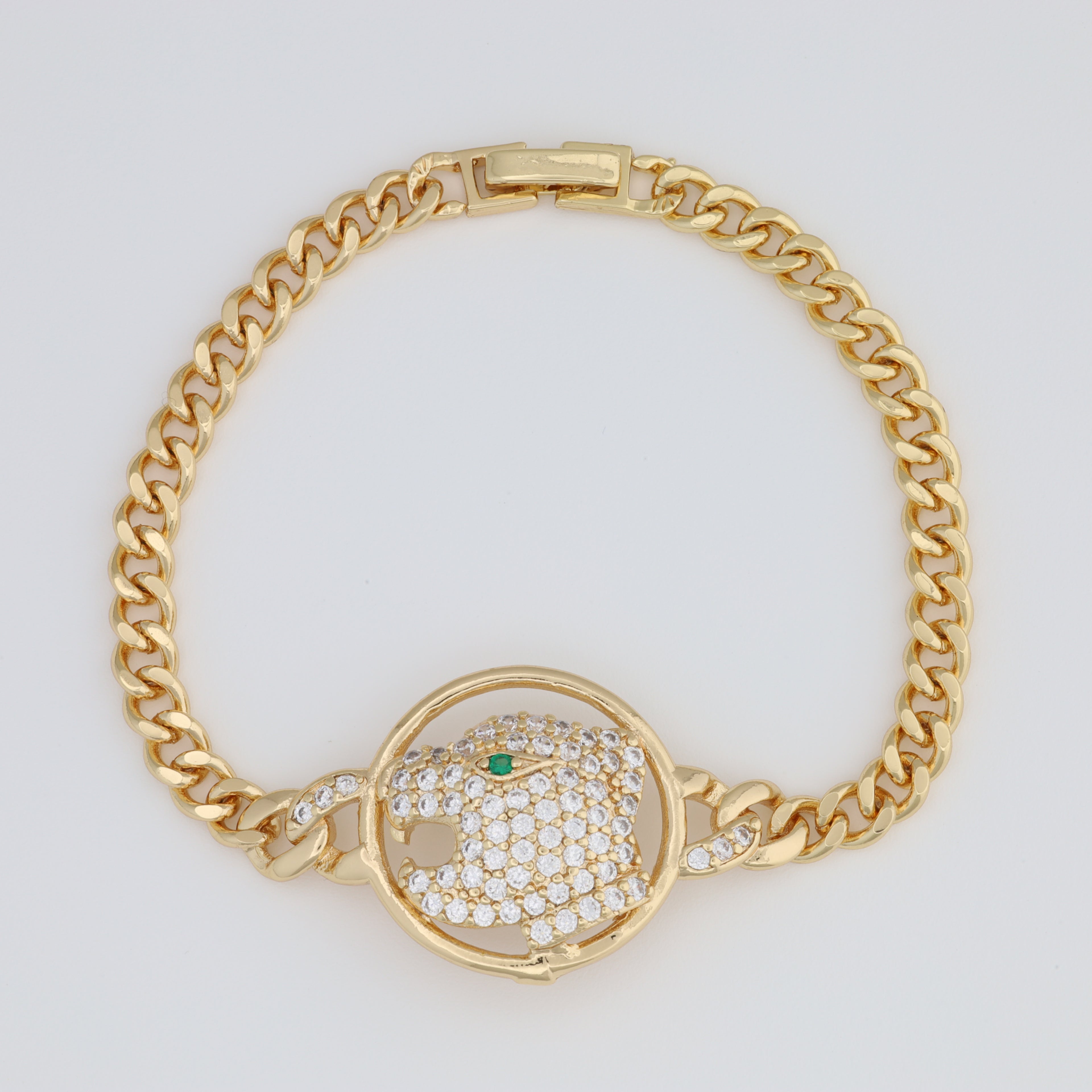 Leopard Bracelet with Cuban link