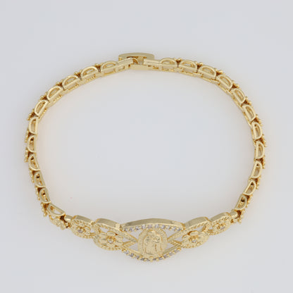 Saint Guadalupe Bracelet With Flower Link