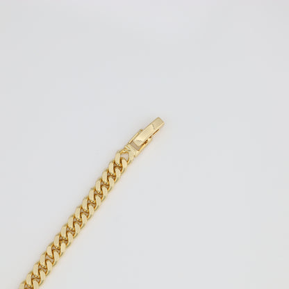 Horizontal Diamonds Bracelet With Cuban Link