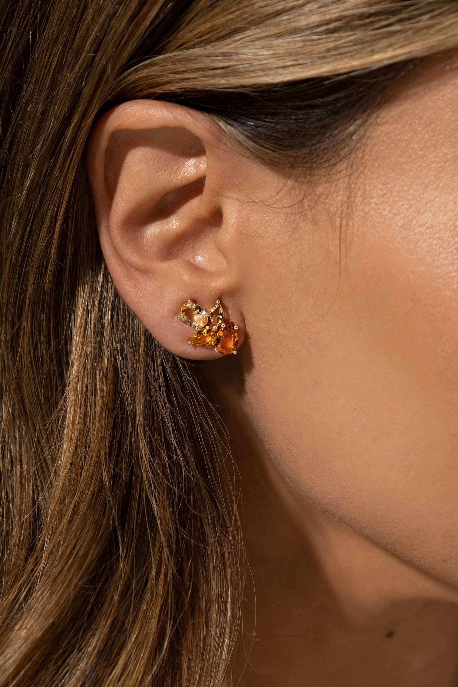 Citrine Crystal Stud Earrings