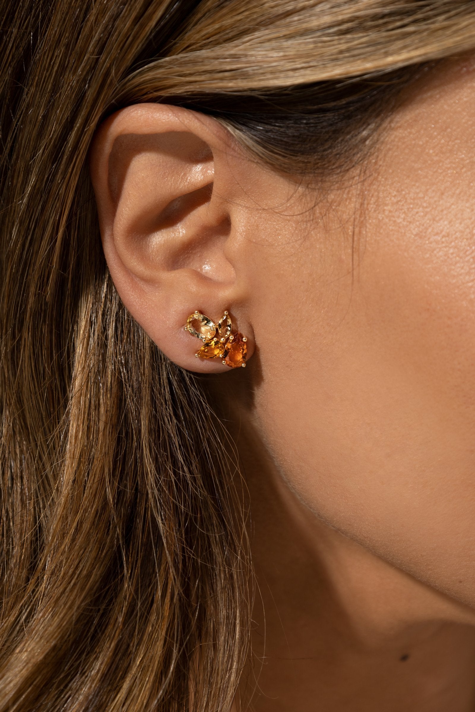 Citrine Crystal Stud Earrings