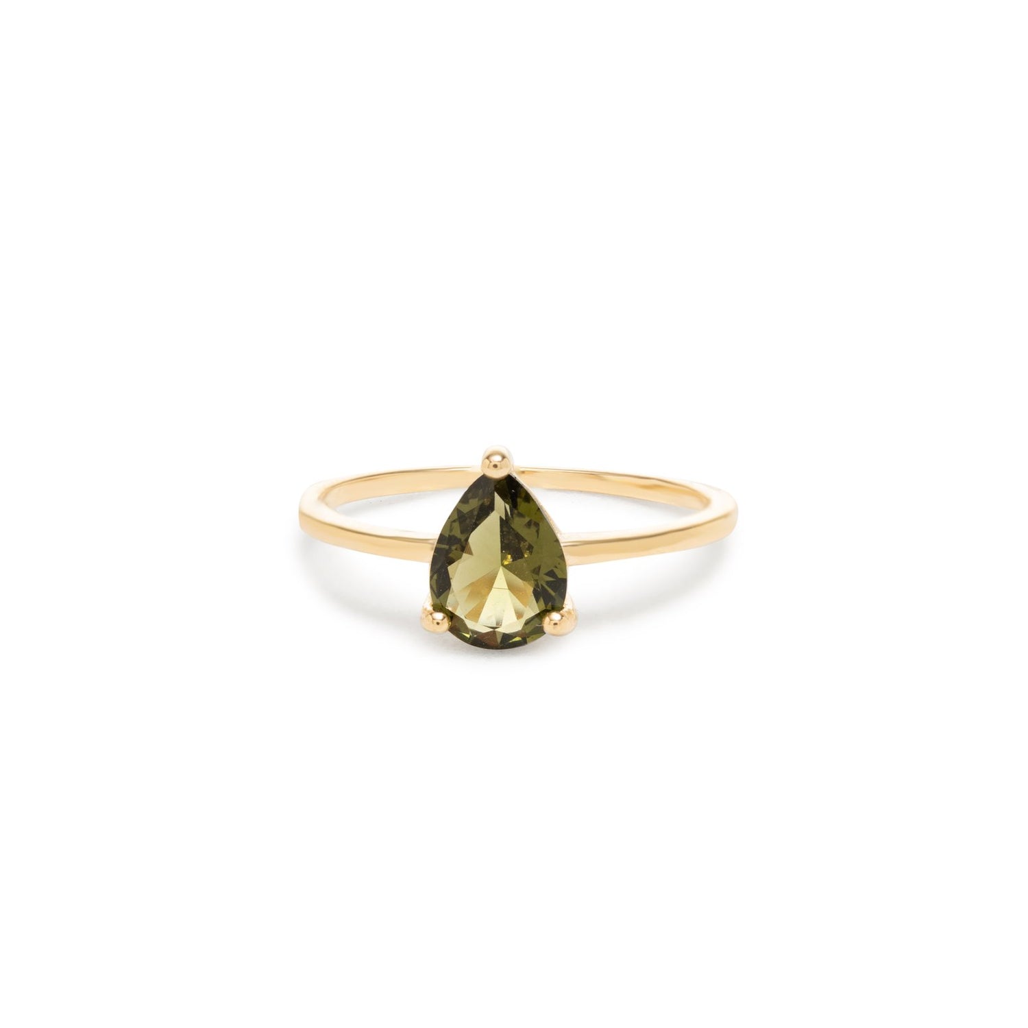 Peridot Teardrop Ring