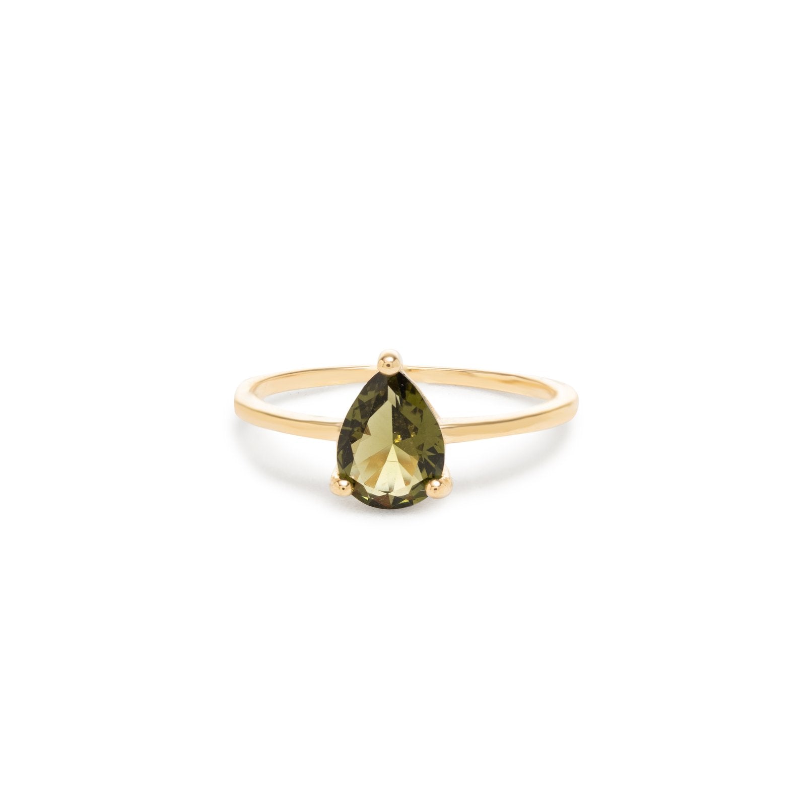Peridot Teardrop Ring