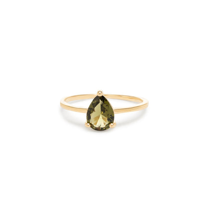 Peridot Teardrop Ring