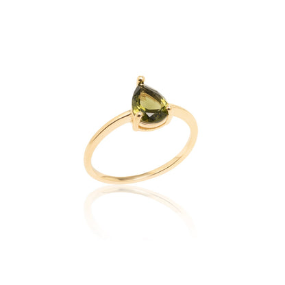 Peridot Teardrop Ring