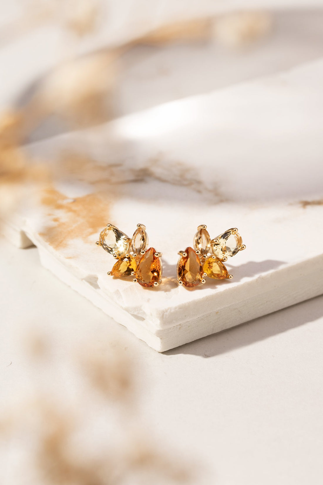 Citrine Crystal Stud Earrings