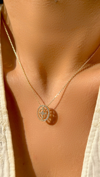 Emerald Crystal Dual Pendant Necklace