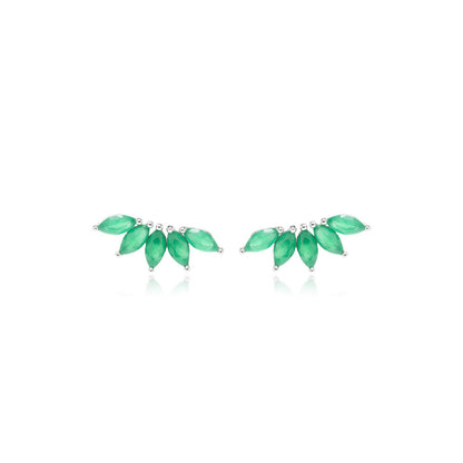 Crystal Emerald Navette Ear Cuff