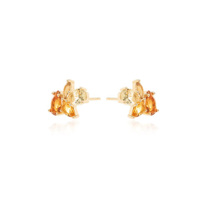 Citrine Crystal Stud Earrings