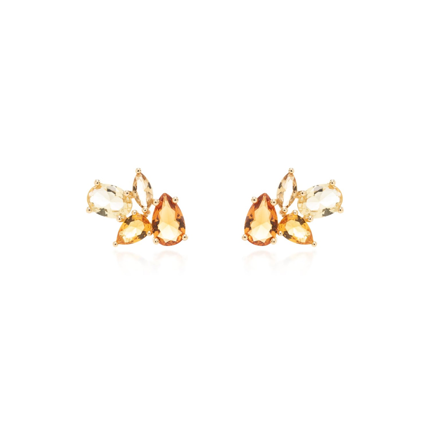 Citrine Crystal Stud Earrings