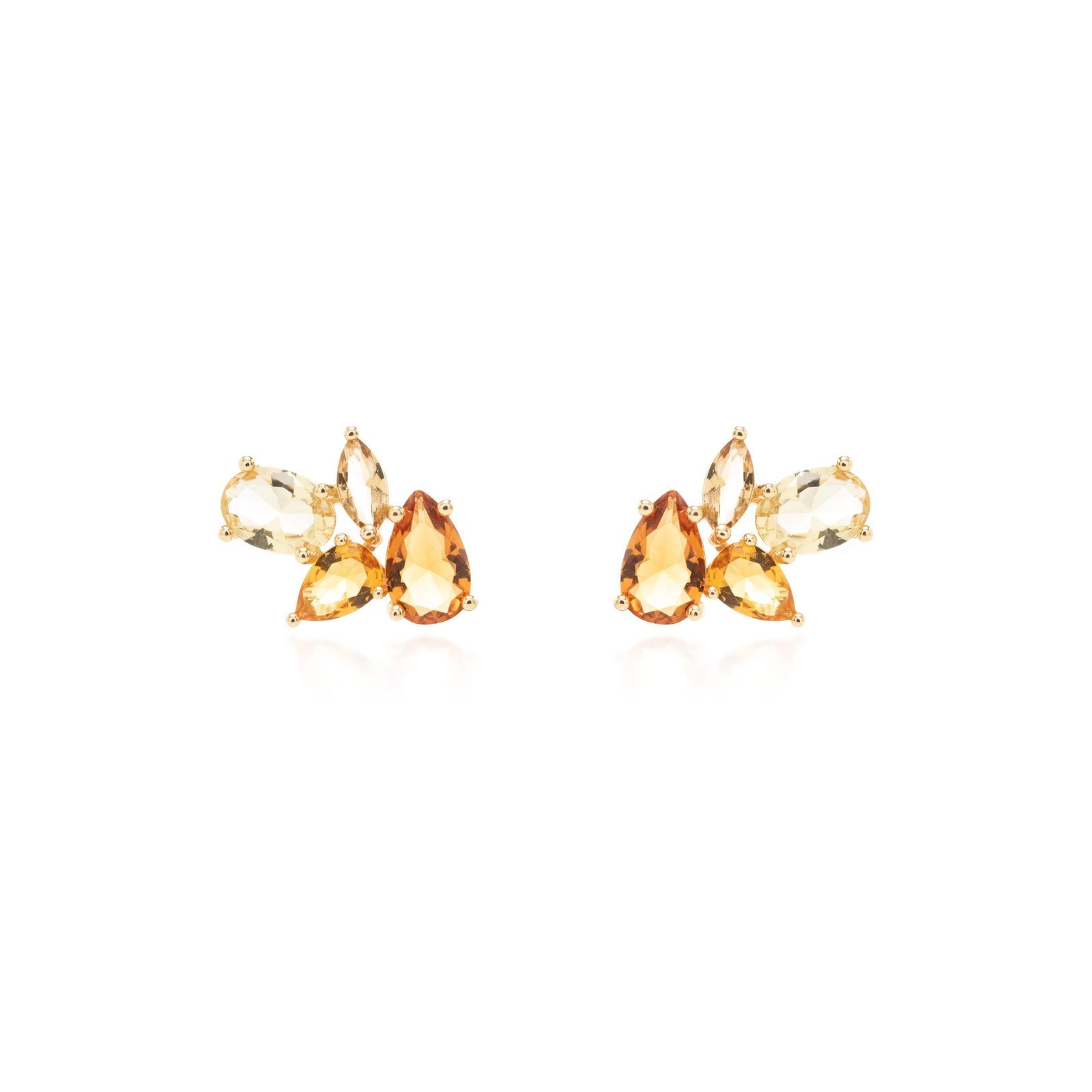 Citrine Crystal Stud Earrings