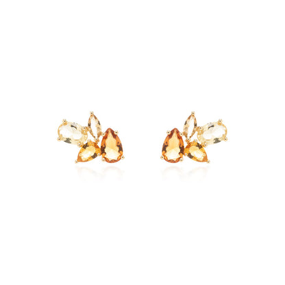 Citrine Crystal Stud Earrings
