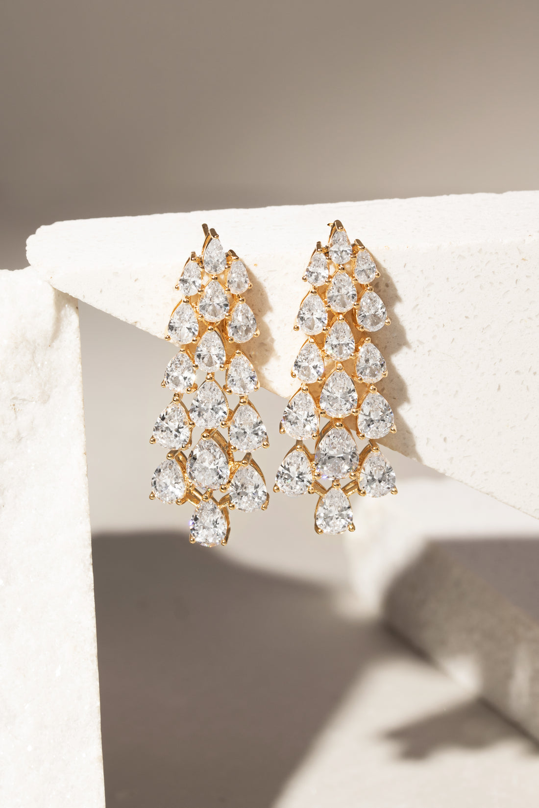 Golden Drop Statement Earrings