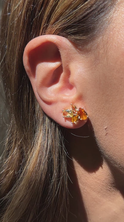 Citrine Crystal Stud Earrings